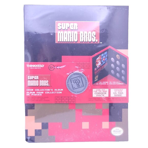 Super Mario Bros Coin Collectors Album Nintendo by Think Greek 2018 New Sealed - Picture 1 of 11